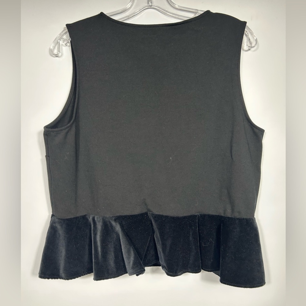 J.Crew V-neck Peplum Scuba/Velvet Blouse - Picture 4 of 9